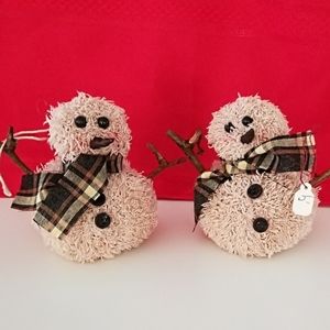 Small Fleece Snowman Ornaments, for tree, centerpieces  or hostesses gift.